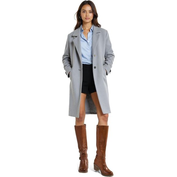 Brown Women's Knee High Boots Chunky Block Heels Side Zipper Stretchy Elastic - Picture 5 of 6